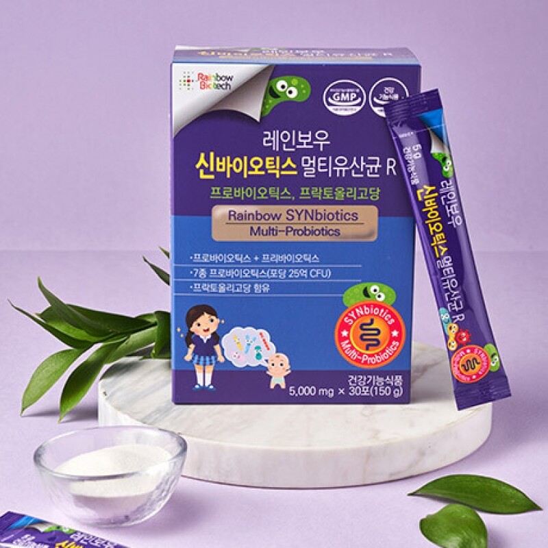 레인보우 신바이오틱스 멀티유산균,(봄빛장터) 레인보우 신바이오틱스 멀티유산균  5g,90포/3Set(장청소 장건강 변비탈출  새콤달콤 맛있는 온가족 생생유산균 김치유산균 마이크로바이옴유산균  발효유산균 장용성 마이크로코팅 유산균 효소생산청국나토균 프리바이오틱스 유산균사균체)